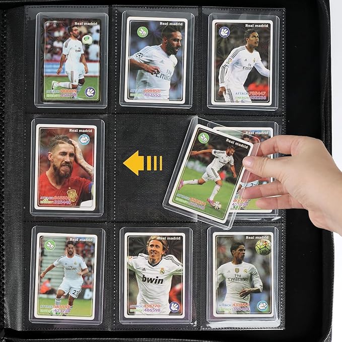 Toploader Binder with 9-Pocket Pages, Holds 288 "3×4" Rigid Toploader Hard Cases, Card Holder for Collectible Cards or Sports Cards, Durable Sleeves for Storage & Display (Dark Green)