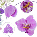 40 Pieces Orchid Petals Artificial Decorations Wedding Party Orchids Heads Flowers Faux Silk Phalaenopsis Butterfly Flower Heads for DIY Craft Home (Light Purple)