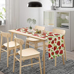 Strawberry Table Runner Spring Summer Fruit Wild Berry Forest Garden Dinner Runner for Girl Baby Shower Party Holiday Home Kitchen Dining Table Decor 13x60