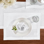 Linen Table Runner 90 inches Long – Medium Weight Hemstitch 100% Pure Linen Off White Dining Table Runner 14 x 90 Inch for Spring, Summer, Wedding Decorations, Gift – Azure