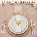 Set of 12 Rooster Napkin Rings for Farmhouse Table Decor | Premium Metal Chicken Dinnerware Holders | Rustic Kitchen & Holiday Party Table Setting (Gold) - ALPHA Living HOME