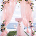 Blush Wedding Arch Draping Fabric Sheer Arch Drapes Backdrop Curtain for Ceremony Party Wedding Decor 19Ft Length x 28" Width 1 Panel