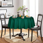 Fitable Green Round Tablecloth 60 inch, Stain and Wrinkle Resistant Washable Polyester Table Cloth for Dining Buffet Parties and Camping