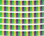 6 Pack 10 Feet Mardi Gras Foil Fringe Garland Metallic Tinsel Streamers Banner Wall Hanging Backdrop Banner for Parade Floats, Valentine's Day, Wedding, Birthday Party Decorations Gold Green Purple