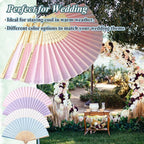 200 Pcs Personalized Pink Wedding Folding Fans for Guests, Custom Engraved Summer Wedding Fans, Folded Hand Fans for Wedding Favors, Vintage Silk Handheld Fans for Bridal Shower Decorations