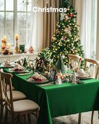 Pureegg Plastic Table Cloth Disposable 10 Pack, 54 x 108 Inch Table Cloths, St Patricks Day, Christmas Decorations, Tablecloths, Rectangle, Forest, Plastic Cover, Leakproof & Sturdy, Green