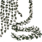 10 Pcs 82FT Flower Garland, Artificial Rose Garland Flowers Plants Fake Flower Hanging Rose Ivy, Birthday Party Valentine's Day Wedding Wall Arch Decor（White）