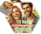 KETABAO – 13" Create Your Own Custom Refrigerator and Car Hexagon Photo Magnets - Personalized Decorative Magnetic Frames