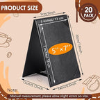 Gerrii Leatherette Table Tents Black PU Leather Menu Covers Bulk Double Sided Frame Sign Holders 2 Side Drink Dessert Menu Folders for Restaurant Coffee Cafe Bar Wedding Supplies(20 Pack,5 x 7 Inch)