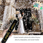 6 Pack White Confetti Poppers, 12 Inch Confetti Cannon Party Poppers Shooters for Gender Reveal, Birthday, Wedding, Graduation, Anniversary, Parties, Christmas, New Year's Eve