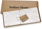 Solino Home White Table Runner 90 Inches Long - Cotton Linen Hemstitch 14 x 90 Inch Table Runner for Dining, Fall, Autumn, Halloween, Thanksgiving, Christmas, Holiday