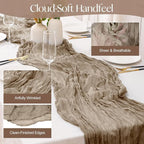 2 Pcs Nude Cheesecloth Table Runner - 120 inch 10FT Boho Rustic Gauze Cheese Cloth Table Runner Decor for Spring Summer Party Wedding Birthday Baby Bridal Shower Home