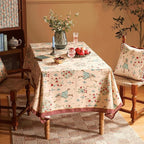 patdrea Designer Italian Beige Tablecloth for Rectangle Table,Vintage Anti-Wrinkle Linen Tree Pattern Table Cloth,Decor Cover for Kitchen Dining,Christmas,Thanksgiving,55"x79"-Tatiana a