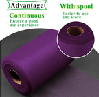Plum Tulle Fabric Rolls 6 Inch by 100 Yards (300 feet) Fabric Spool Tulle Ribbon for DIY Halloween Tutu Bow Baby Shower Birthday Party Wedding Decorations Christmas Craft Supplies