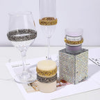 Rhinestone Ribbon 3 Yards Self Adhesive Rhinestone Strips Diamond Ribbon Sticker Crystal Roll Glitter Bling Rhinestones Tape for Crafting DIY Art Decoration (Gold,0.6 Inch)