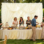 Wedding Arch Draping Fabric 29" x 18 FT Light Yellow Sheer Chiffon Outdoor Curtain Drapes for Wedding Birthday Party Ceremony Decor(2 Panels, Light Yellow)