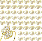 Hotop 24 Pcs Napkin Rings Gold Table Decorations, Elegant Bling Leaves Napkin Rings, Rhinestone Guest Towels Buckle for Wedding Gold Party, Thanksgiving Christmas Dinner Banquet Table Decoration