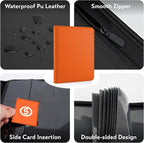 1000+ Pockets Trading Card Binder, Premium 16 Pocket Card Binder, Ringless Side Loading Collection Album Holder Folders for MTG, TCG, Game Cards & Sports Cards (Orange)