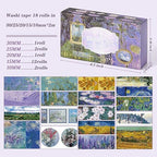 18 Rolls Washi Tape Set Art washi Tape for Crafts and Journaling Scrapbooking Supplies Scrapbook Tape Decorative washi Tape for Scrapbooking