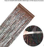 4Pcs Brown Metallic Wavy Tinsel Curtains - 3.3x6.6 ft Foil Curtain Backdrop for Birthday Party, Halloween Decor
