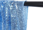 Poise3EHome Baby Blue Sequin Backdrop Curtain,8FT x 10FT Sequin Photography Backdrop Curtain for Party Decoration
