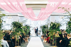 6 Panels Pink Ceiling Drapes for Wedding, 5ftx10ft Ceiling Drapes Cheesecloth Sheer Fabric Curtain Wedding Arch Draping Fabric Romantic Ceilings Decorations for Weddings Party Ceremony Stage