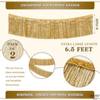 KatchOn, Large Champagne Gold Fringe Garland - 6.5 Feet, Pack of 2 | Foil Fringe Banner for 50th Birthday Decorations | Gold Streamers for Casino, Bachelorette, Retirement, Anniversary Decorations