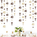 Champagne Gold Brown 40th Birthday Decorations Espresso Martini Garland Streamer Banner Decor for Womens A Tini Bit Older Martini Birthday Cheers to 40 Years Happy 40th Anniversary Bar Party Supplies