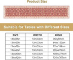 Boho Floral Vintage Table Runner, Retro Red Flower Rustic Country Farmhouse Abstract Pattern for Home Kitchen Table Decor Dining Coffee Room Party Decor 13x90in