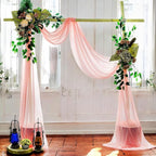 MDS Halloween Chiffon Draping Fabric - 2 Panel, 30" Wide x 75ft Long - Sheer Spooky Arbor & Canopy Drapery for Haunted House Backdrops, Party Ceilings, DIY Costumes & Themed Events - Peach