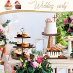 LARDUX Wooden Dessert Table Display Set - 4 Tier Cupcake Stand, 3 Tier Dessert Stand, 2Pcs Round Serving Trays,1Pcs Rectangular Trays for Party, Wedding, Baby Shower