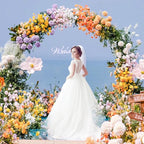 Wokceer Wedding Arch 8.5FT Round Backdrop Stand Gold Metal Circle Balloon Arch Frame Stand for Wedding Ceremony Birthday Party Bridal Shower Anniversary Candy Tables Decoration