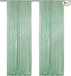 Poise3EHome Mint Green Sequin Backdrop Curtain, 2 Panels, 2FTx8FT, Polyester, for Party Wedding Sequence Decoration