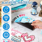 Hoteam 4 Pcs Couples Cruise Door Decorations Magnetic Husband and Wife Cruise Ship Door Funny Waterproof Nautical Magnets for Carnival Cabin Stateroom Fridge Car
