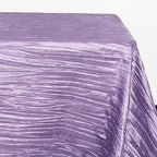 YOUR CHAIR COVERS - 90 x 132 inch Rectangular Crinkle Taffeta Tablecloth - Lavender, Rectangle Table Linens for 6 ft Rectangular Tables, Wedding Crushed Table Cloth