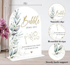 Acrylic Wedding Signs, Greenery Theme Bubbles Send Off Sign, Wedding Reception Signage, Bridal Shower Table Decor with Stand, Engagement, Anniversary, Newlywed Events and Parties Supplies, 14