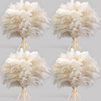 40PCS White Pampas Grass for Home Decor - Elegant Boho Decor - Premium Quality Pampas Grass Stems - Perfect for House, Nursery, Western, Wedding, Table, and Bohemian Decor