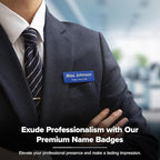 Name Tag, Magnetic Blue and White Name Tags, Personalized Name Tags, 1x3 Inches, Durable Engravable Impact Material, Made in The USA by My Sign Center
