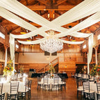 6 Panels Ivory Ceiling Drapes, 5ftx20ft Ceiling-Drapes Wedding Arch Draping Fabric Cheesecloth Sheer Curtain Romantic Decorations for Wedding Party Banquet Ceremony Stage