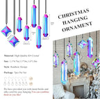 Crystal Prisms Ornament for Christmas Tree, 7 Pack Icicle Ornaments A/B Color Ornaments, Crystal Prism Suncatcher for Window Hanging for Women