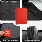 1000+ Pockets Trading Card Binder, Premium 16 Pocket Card Binder, Ringless Side Loading Collection Album Holder Folders for MTG, TCG, Game Cards & Sports Cards (Red)