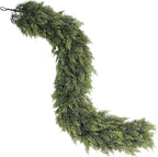 Christmas Cedar Garland - 5ft Artificial Cedar Garland Faux Lush Green Fake Pine Needles for Fireplace,Table,Window,Stairs,Mante,Holiday Indoor Outdoor Xmas Decor(1PCS)