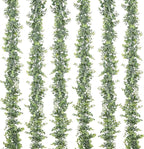 Lvydec 6 Pack Artificial Eucalyptus Garland, Fake Eucalyptus Greenery Garland Wedding Backdrop Arch Wall Decor, 6 Feet/Strand Fake Hanging Plant for Table Festival Party Decoration