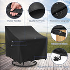 Outdoor Swivel Chair Covers Waterproof, Outdoor Rocking Chair Covers 2 Pack, Patio Chair Covers for Outdoor Furniture Fits up to 30W x 34D x 38.5H inches, Black