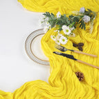 6 Pack Lemon Yellow Fall Table Runner 10ft Boho Gauze Fabric Cheesecloth Thanksgiving Table Runner 35 x 120 Inch Rustic Sheer Runner for Wedding Decor Baby Shower Party Table Centerpiece Decorations