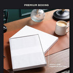 Beechmore Books A4 Sketchbook – 8.5x11 Premium Vegan Leather Bound Large Sketch Book Hardcover with 156 Thick 160gsm Perforated Ivory Pages, Blank Sketch Pad, Gift Boxed, Back Pocket, Ribbon Bookmark