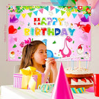 194 PCS Pink Dinosaur Party Decorations for Girls, Dinosaur Birthday Party Supplies Includes Dino Balloons, Backdrop, Happy Birthday Banner, Tablecloth, Plates, Napkins, Cake Toppers