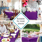 Hiasan Square Tablecloth - Waterproof Washable Polyester Table Cloth for Dining Room Birthday Party Camping, Royal Purple, 30 x 30 Inch