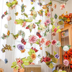 XunYee 6 Pcs 35.4 ft Flower Garlands Hanging Wildflower Backdrop Decoration Artificial Floral Garlands Fake Flower Vines Faux Silk Wildflower Decor for Halloween Fall Wedding Garden Wall Arch(Fall)