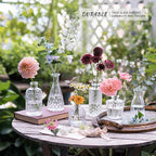 12pcs Glass Bud Vase Set, Small Clear Flower Vases for Centerpieces in Bulk, Mini Vintage Vase for Wedding, Home,Table Decoration